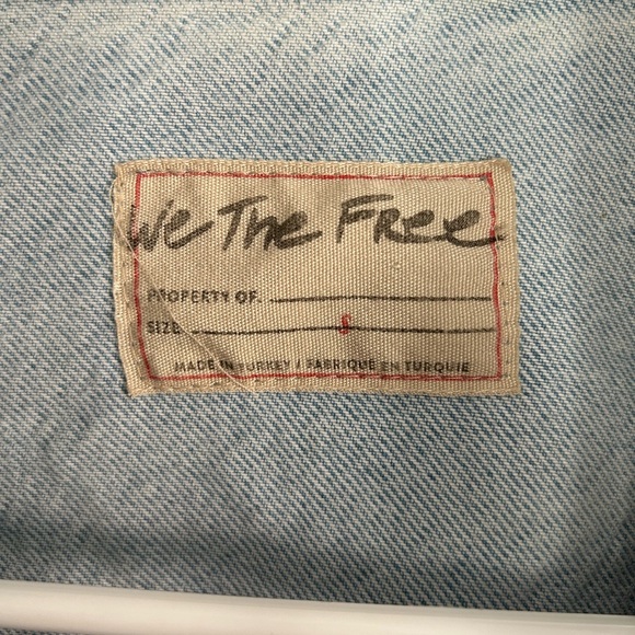 Free People We The Free Distressed Cropped Denim Jacket - Picture 3 of 4
